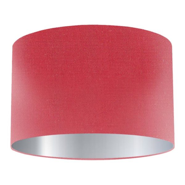 Sorbet Silk Drum Lampshade with Silver Lining