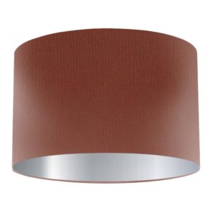 Spice Silk Drum Lampshade with Silver Lining