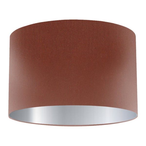 Spice Silk Drum Lampshade with Silver Lining