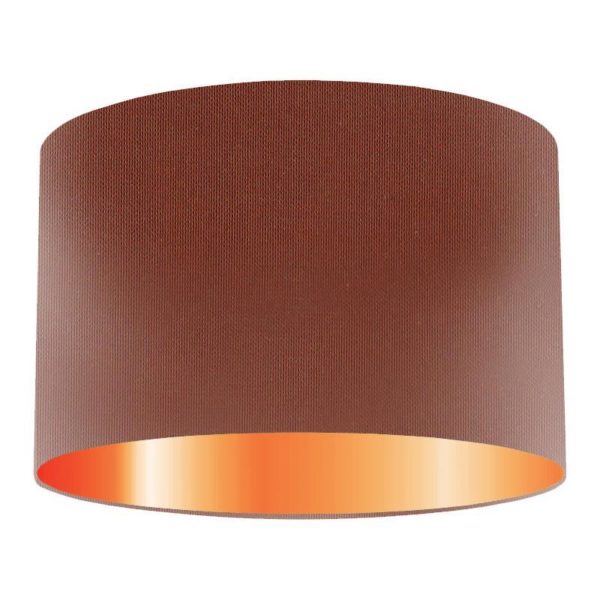 Spice Silk Drum Lampshade With Copper Lining