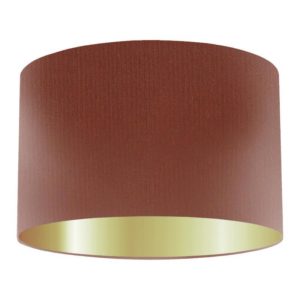 Spice Silk Drum Lampshade with Gold Lining