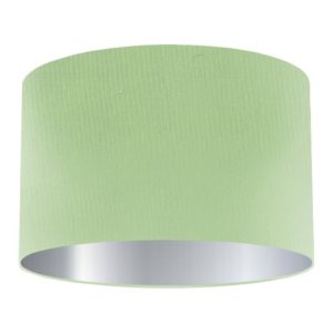 Spring Silk Drum Lampshade with Silver Lining