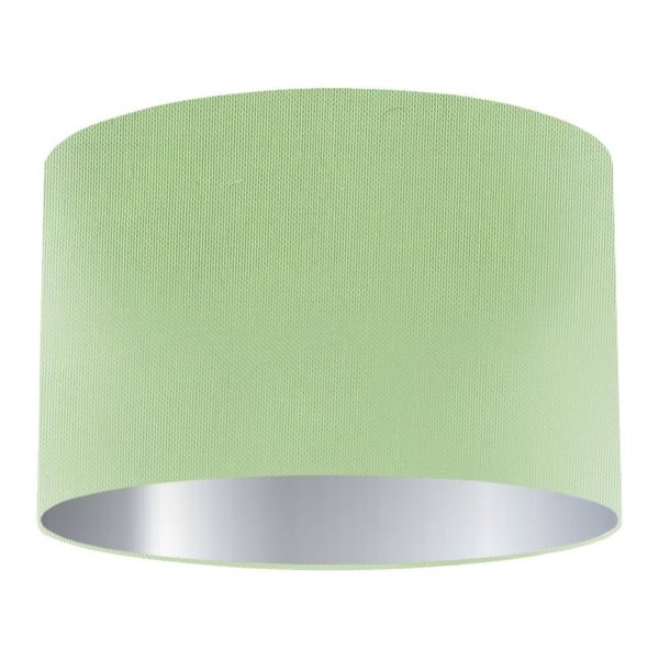 Spring Silk Drum Lampshade with Silver Lining