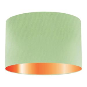 Spring Silk Drum Lampshade With Copper Lining