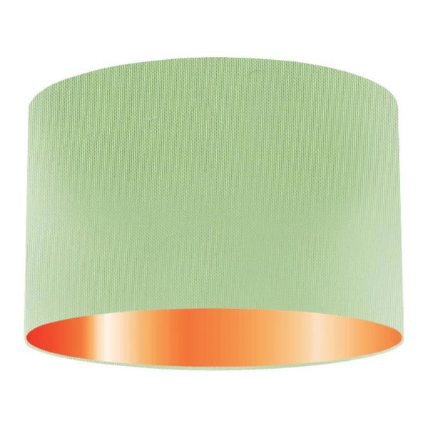 Spring Silk Drum Lampshade With Copper Lining