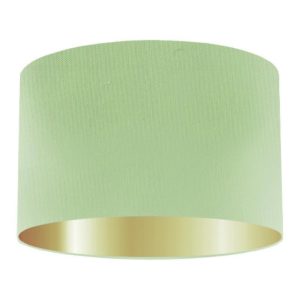 Spring Silk Drum Lampshade with Gold Lining