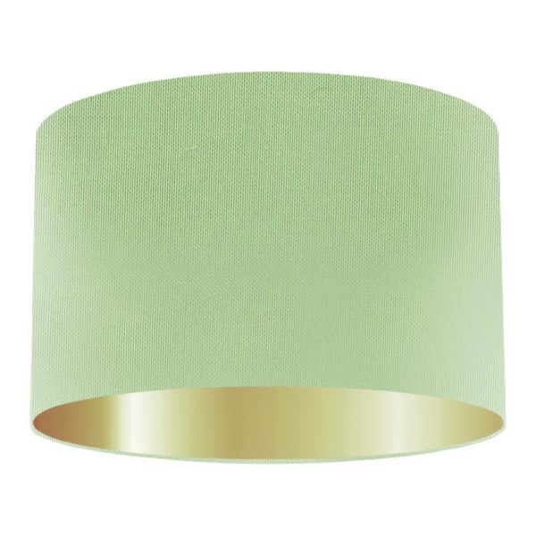Spring Silk Drum Lampshade with Gold Lining