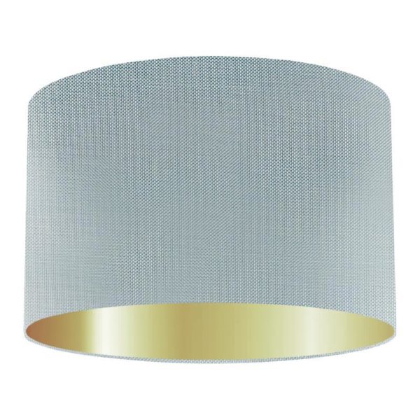 Star Silk Drum Lampshade with Gold Lining
