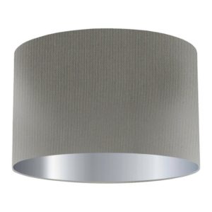 Storm Silk Drum Lampshade with Silver Lining
