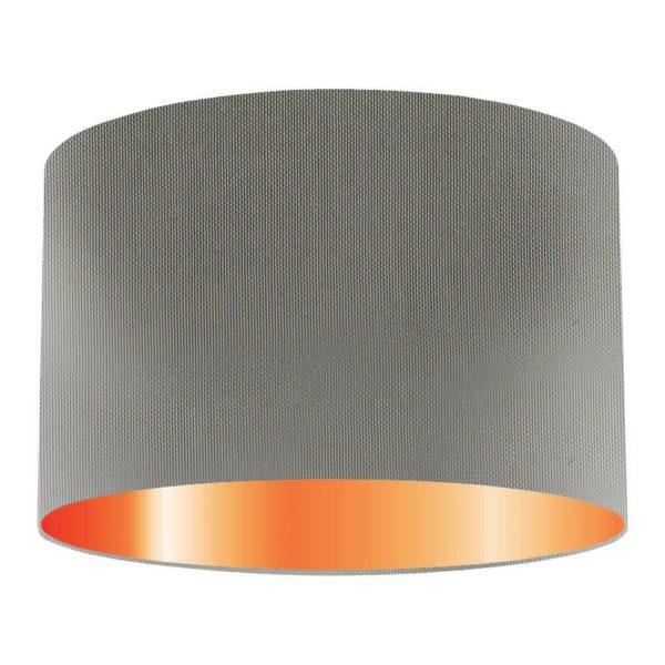 Storm Silk Drum Lampshade With Copper Lining