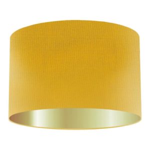 Sunflower Silk Drum Lampshade with Gold Lining