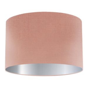 Sunset Silk Drum Lampshade with Silver Lining