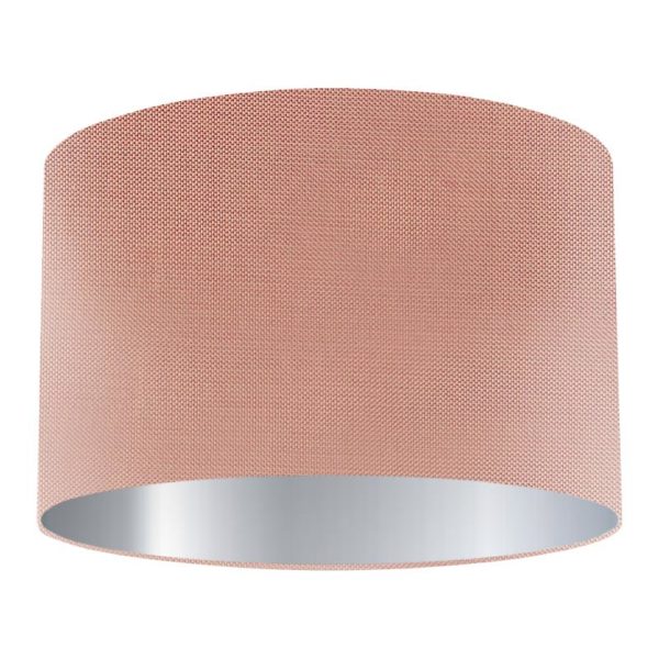 Sunset Silk Drum Lampshade with Silver Lining