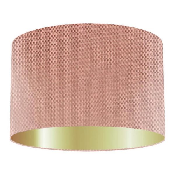 Sunset Silk Drum Lampshade with Gold Lining