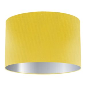 Sunshine Silk Drum Lampshade with Silver Lining