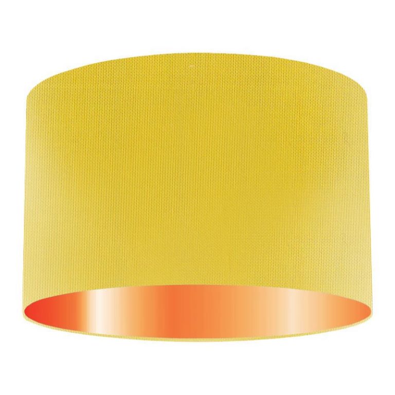 Sunshine Silk Drum Lampshade With Copper Lining Dorval Lighting