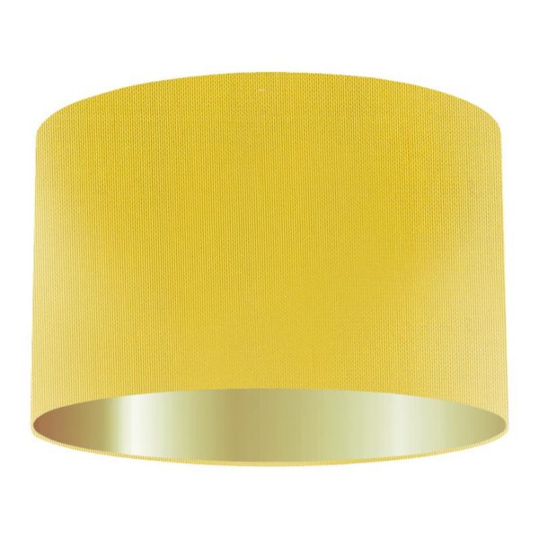 Sunshine Silk Drum Lampshade with Gold Lining