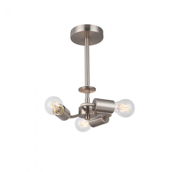 Satin Nickel 3 Light Semi-Flush Suspension