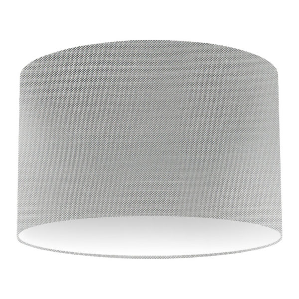 Silver Silk Drum Lampshade