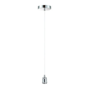 Polished Chrome/White Single Light Suspension
