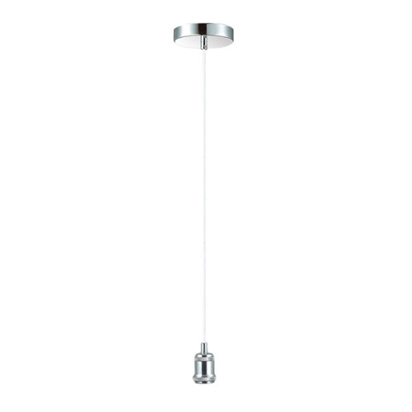 Polished Chrome/White Single Light Suspension
