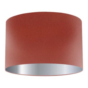 Tabasco Silk Drum Lampshade with Silver Lining