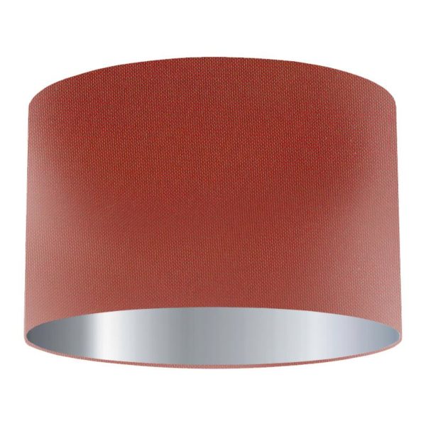 Tabasco Silk Drum Lampshade with Silver Lining