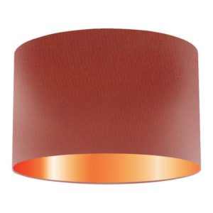 Tabasco Silk Drum Lampshade With Copper Lining