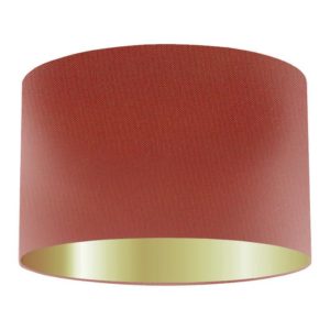 Tabasco Silk Drum Lampshade with Gold Lining