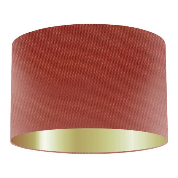 Tabasco Silk Drum Lampshade with Gold Lining