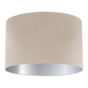 Thimble Silk Drum Lampshade with Silver Lining
