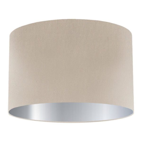 Thimble Silk Drum Lampshade with Silver Lining