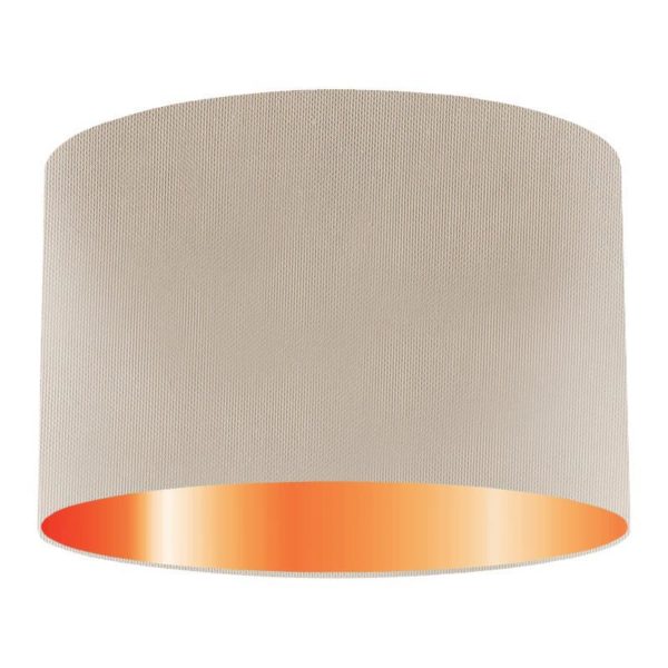 Thimble Silk Drum Lampshade With Copper Lining