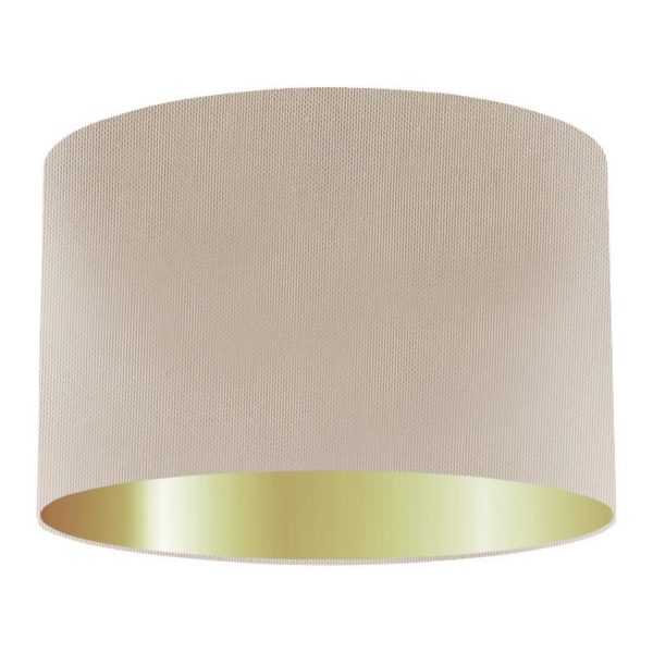 Thimble Silk Drum Lampshade with Gold Lining