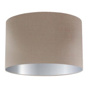 Thyme Silk Drum Lampshade with Silver Lining