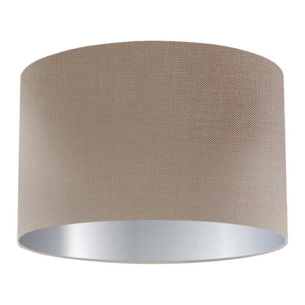 Thyme Silk Drum Lampshade with Silver Lining