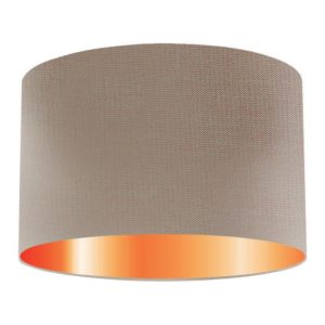 Thyme Silk Drum Lampshade With Copper Lining