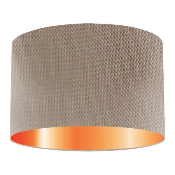 Thyme Silk Drum Lampshade With Copper Lining