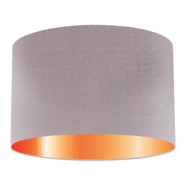 Viceroy Zinc Silk Drum Lampshade With Copper Lining