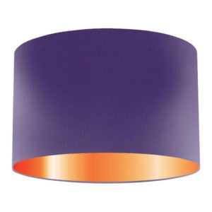 Violet Silk Drum Lampshade With Copper Lining
