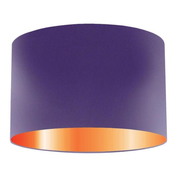 Violet Silk Drum Lampshade With Copper Lining