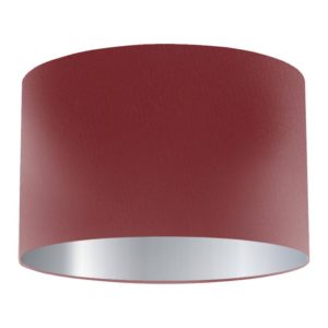 Wine Silk Drum Lampshade with Silver Lining