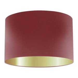 Burgundy Silk Drum Lampshade With Gold Lining Dorval Lighting
