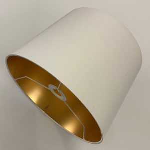 White Silk with Frosted Gold Metallic Lining French Drum Lampshade