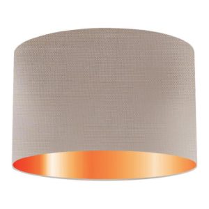 Zinc Silk Drum Lampshade With Copper Lining
