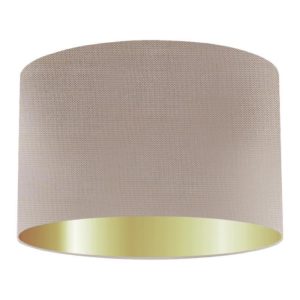 Zinc Silk Drum Lampshade with Gold Lining