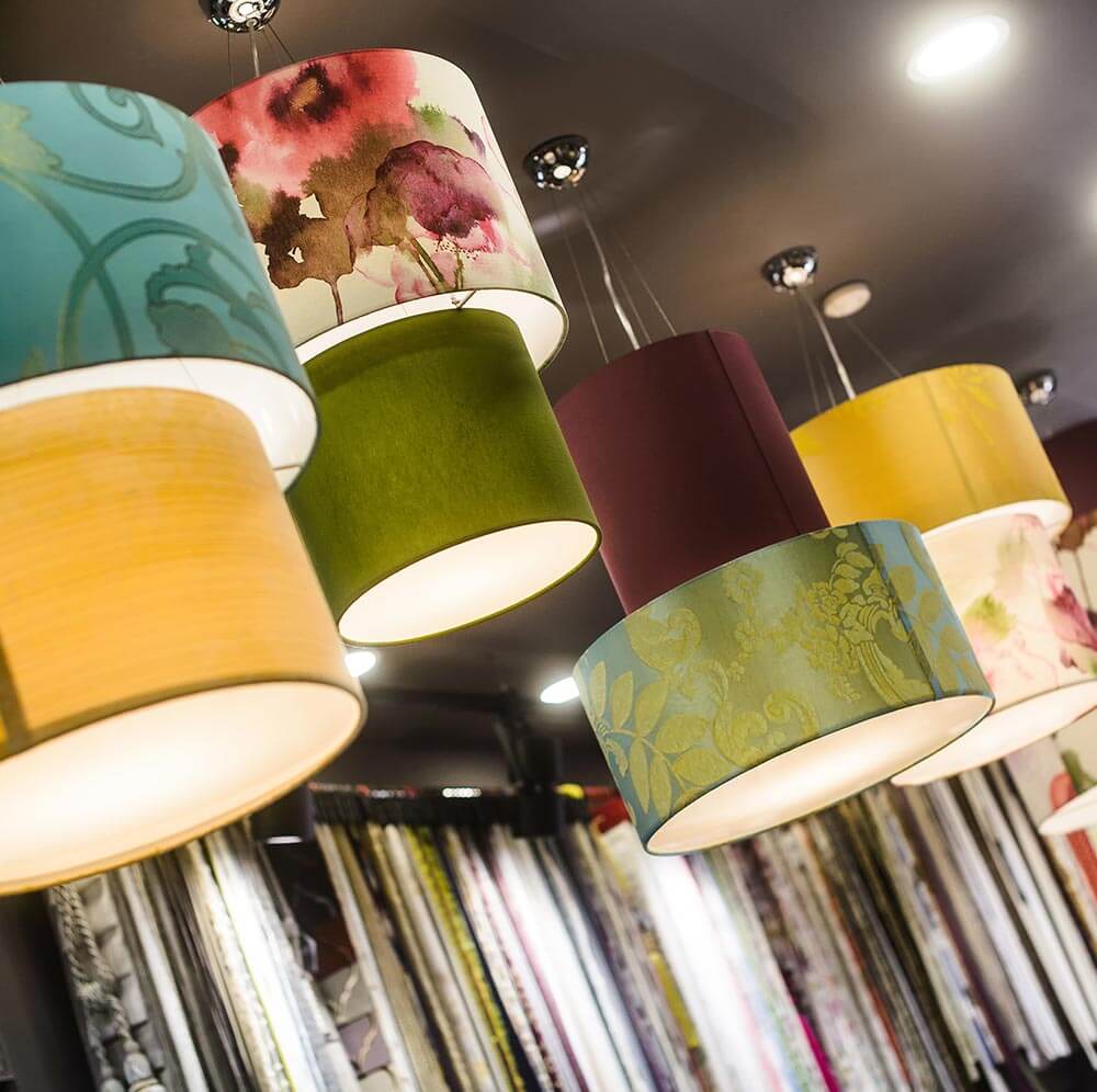 An assortment of lampshades
