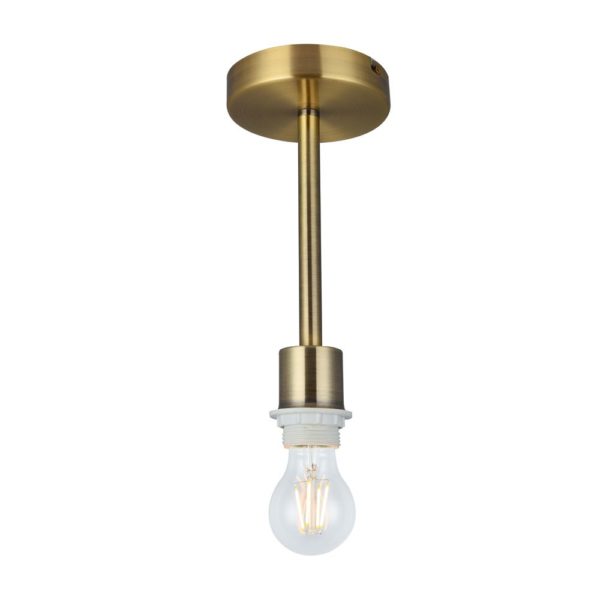 Antique Brass Semi Flush Single Light