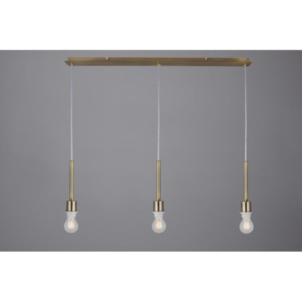 3 Light Linear Pendant Antique Brass