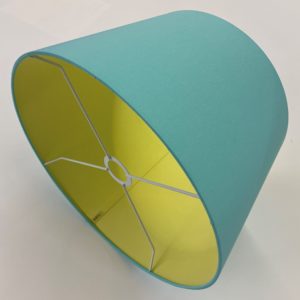 Aquamarine with Lemon French Drum Lampshade